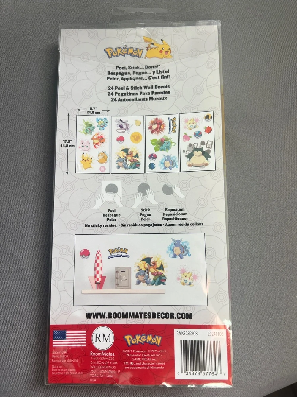 Pokemon Wall Decal Stickers - NIB